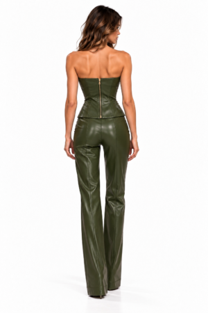 Olive Leather Back View Ensemble